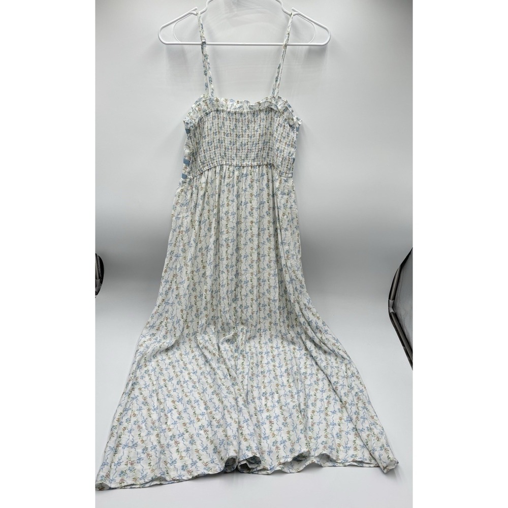 Blu Pepper Floral Ribbon Maxi Dress S Cottagecore Coquette Prairie Boho 51" - Picture 7 of 9